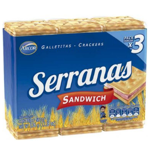 Galletitas Serranas Sandwich Pack Familiar 3 x 112 gr..