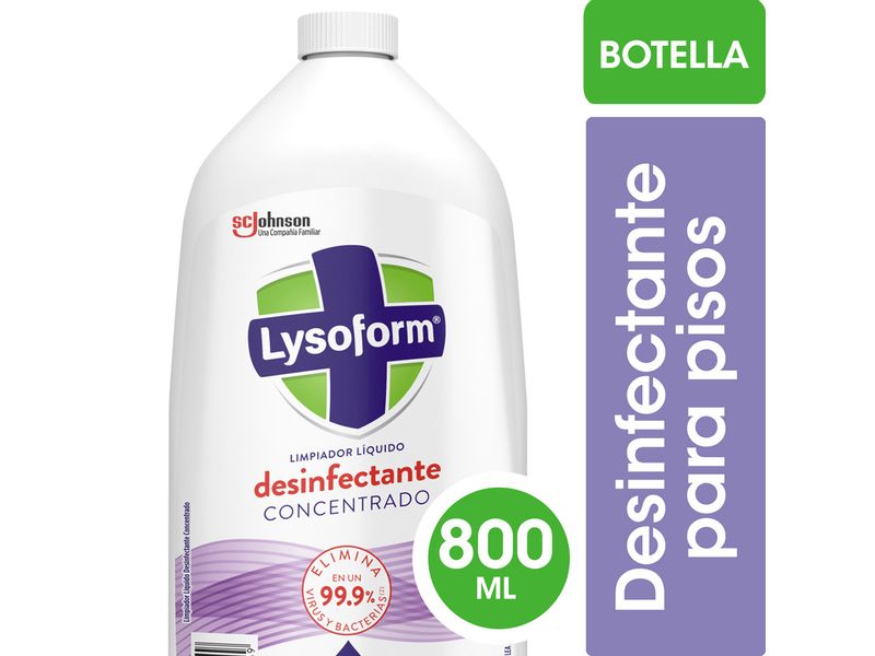 Limpiador Liquido Desinfectante Concentrado Lysoform x 800Ml.