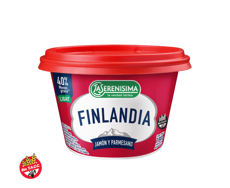 Queso Untable Jamon Y Parmesano Finlandia La Serenísima x 180 g.