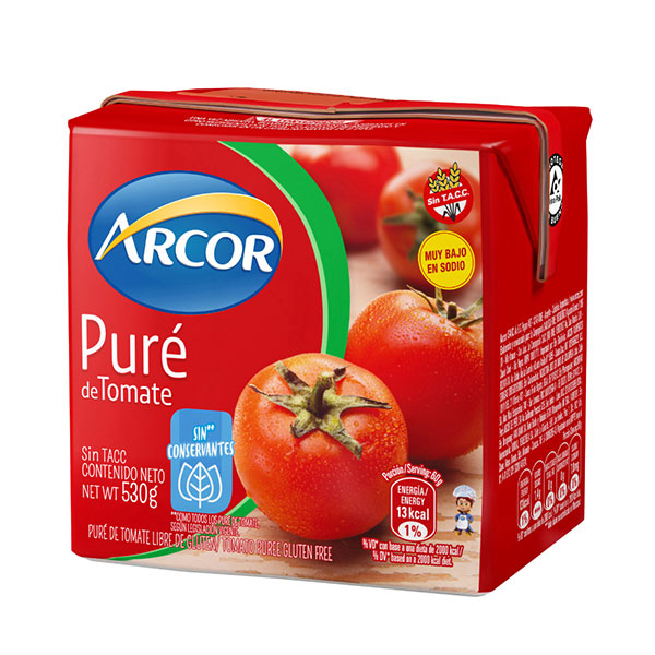 Pure de Tomates Arcor Brick  530 gr.