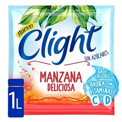 Jugo En Polvo Clight De Manzana Deliciosa Rinde 1l.